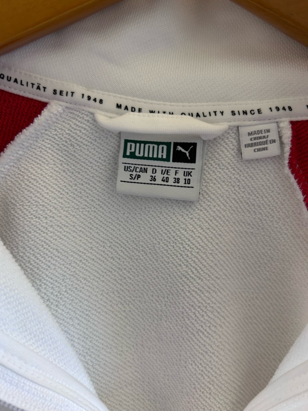 Puma Retro Women’s Color-block White, Red & Light Blue Zip Track Jacket Size S - Picture 4 of 5